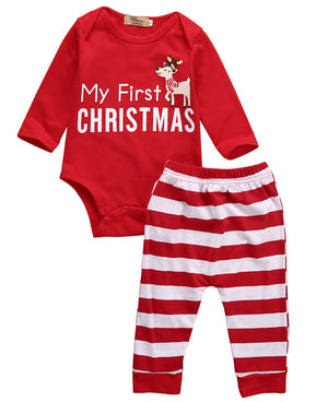 2017 2pcs My First Christmas Newborn Baby and Girls