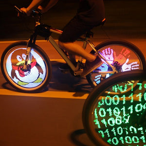 128 LED DIY Bicycle Light Programmable Bike Wheel Spokes Light Motor MTB Tire Lamp Screen Display Image For Night Cycling YQ8003