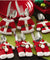 Houspace 6 Pcs Christmas Xmas New Year Santa Silverware Holders Christmas Decorations Pockets Dinner Decor 3 Clothes and 3 Pants